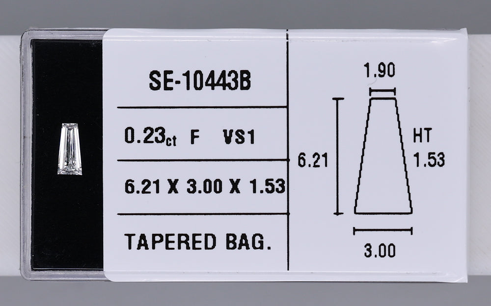 0.23 Carat Natural F VS1 Tapered baguette Diamond SE-10443B