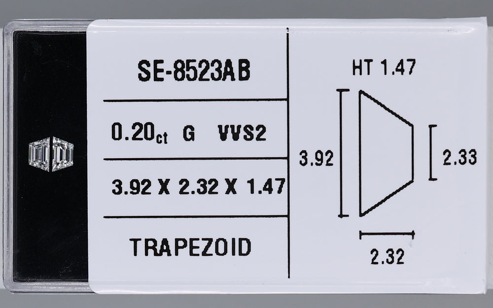 0.20 Carat Natural G VVS2 Trapezoid Diamond SE-8523AB