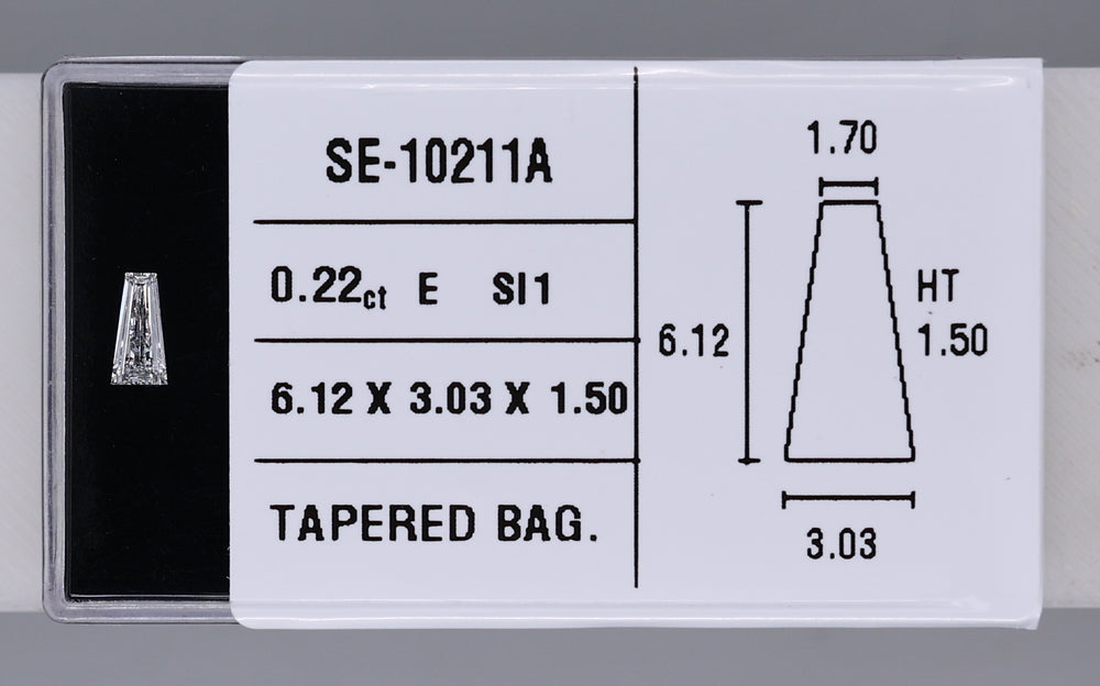 0.22 Carat Natural E SI1 Tapered baguette Diamond SE-10211A