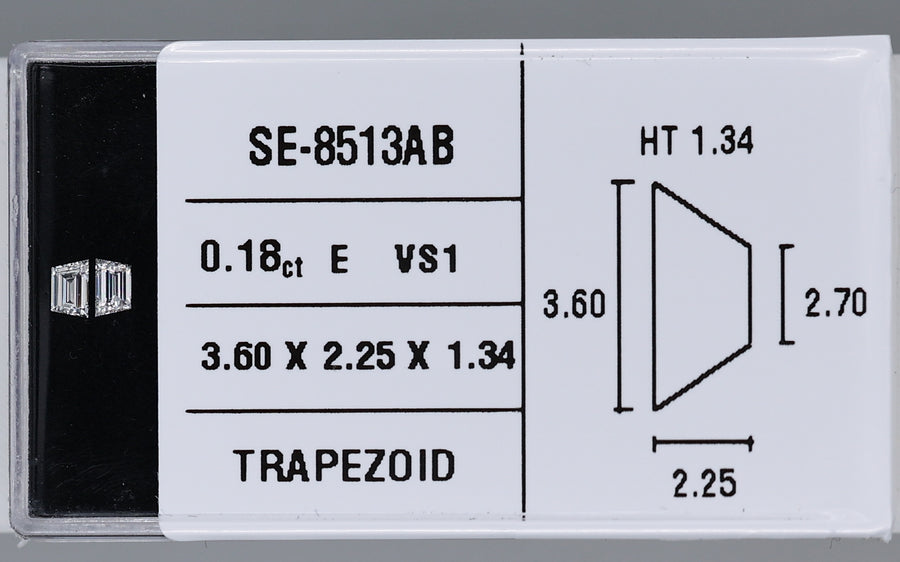0.18 Carat Natural E VS1 Trapezoid Diamond SE-8513AB