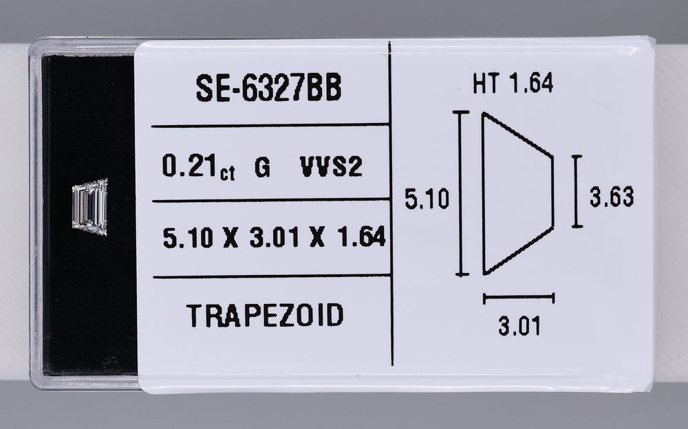 0.21 Carat Natural G VVS2 Trapezoid Diamond SE-6327BB