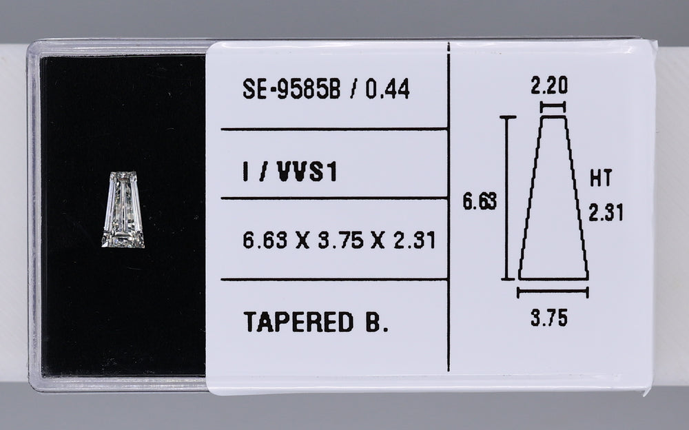 0.44 Carat Natural I VVS1 Tapered baguette Diamond SE-9585B