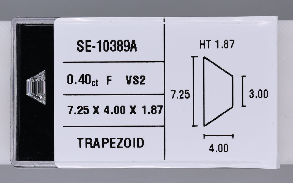 0.40 Carat Natural F VS2 Trapezoid Diamond SE-10389A
