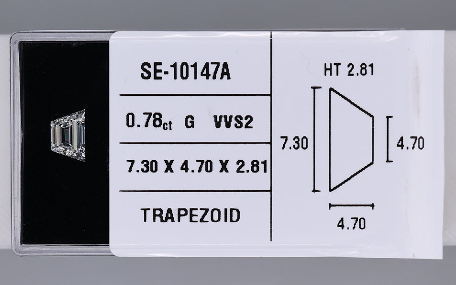 0.78 Carat Natural G VVS2 Trapezoid Diamond SE-10147A