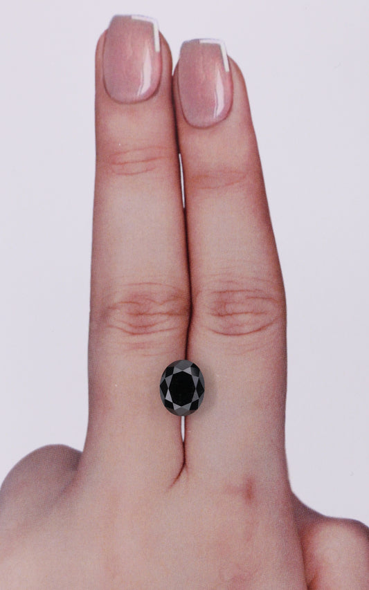 2.74 Carat Natural Fancy Black Oval Diamond SE-10205
