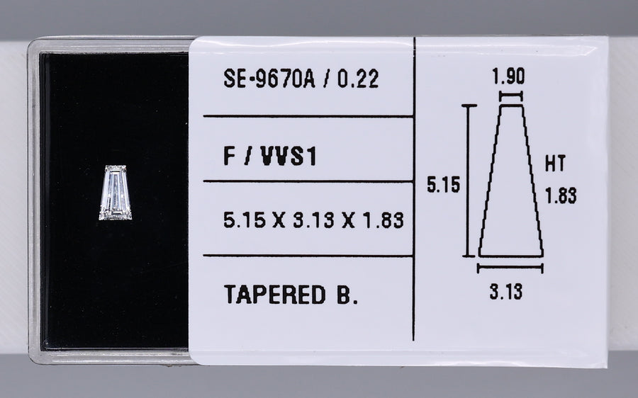 0.22 Carat Natural F VVS1 Tapered baguette Diamond SE-9670A