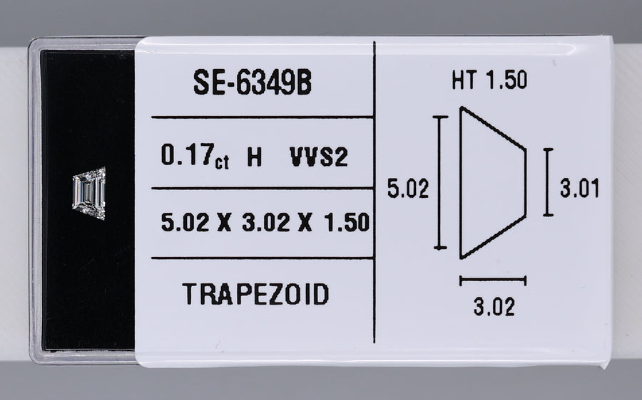 0.17 Carat Natural H VVS2 Trapezoid Diamond SE-6349BBB
