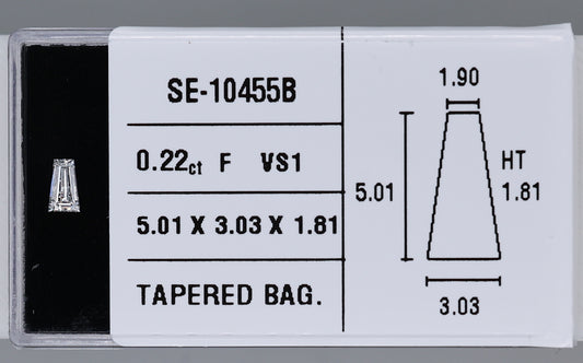 0.22 Carat Natural F VS1 Tapered baguette Diamond SE-10455B