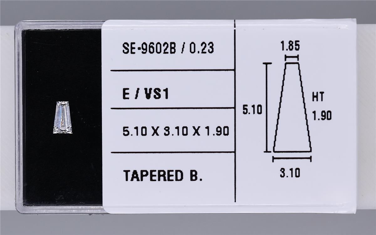 0.23 Carat Natural E VS1 Tapered baguette Diamond SE-9602B