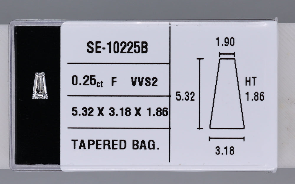 0.25 Carat Natural F VVS2 Tapered baguette Diamond SE-10225B