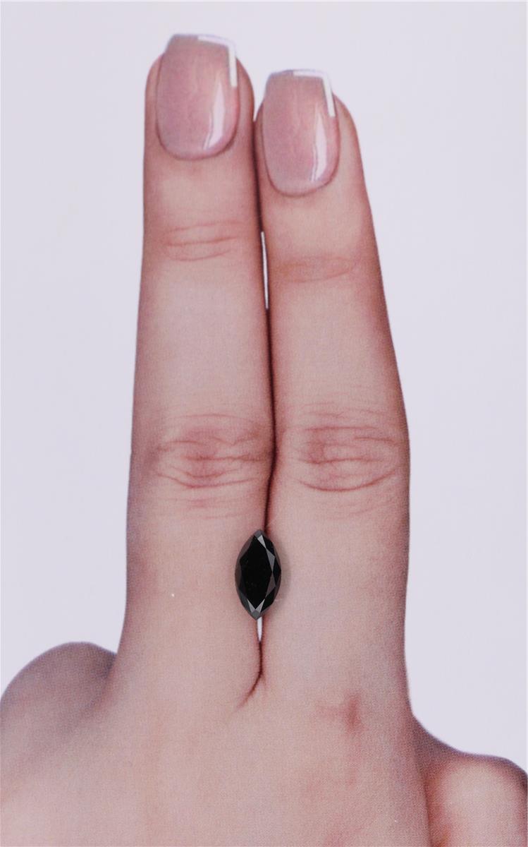 GIA 1.33 Carat Natural Fancy Black Marquise Diamond SE-9149GN