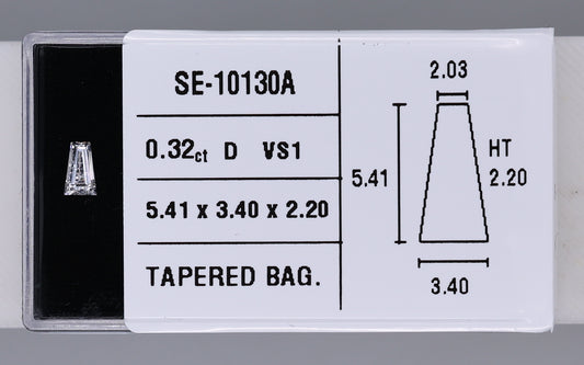 0.32 Carat Natural D VS1 Tapered baguette Diamond SE-10130A