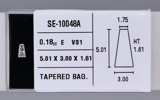 0.18 Carat Natural E VS1 Tapered baguette Diamond SE-10048A