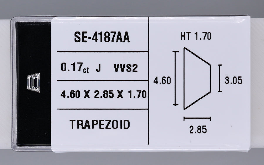 0.17 Carat Natural J VVS2 Trapezoid Diamond SE-4187AAA