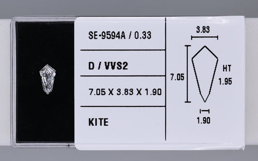 0.33 Carat Natural D VVS2 Kite Diamond SE-9594A