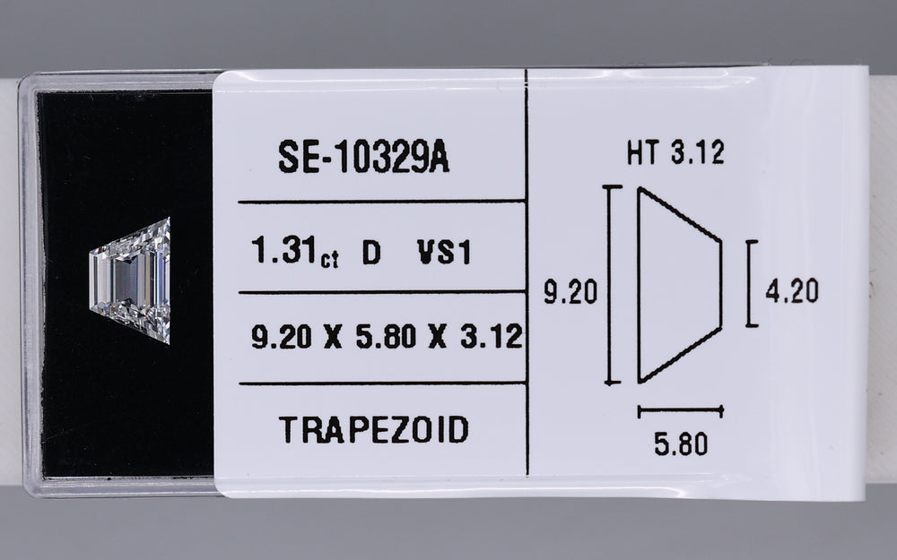 1.31 Carat Natural D VS1 Trapezoid Diamond SE-10329A