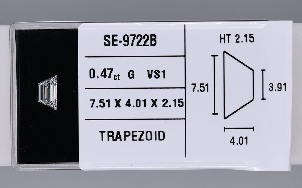 0.47 Carat Natural G VS1 Trapezoid Diamond SE-9722B