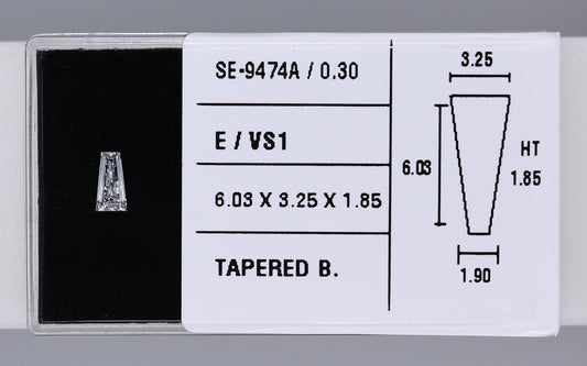 0.30 Carat Natural E VS1 Tapered baguette Diamond SE-9474A