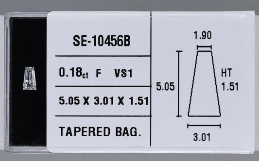 0.18 Carat Natural F VS1 Tapered baguette Diamond SE-10456B