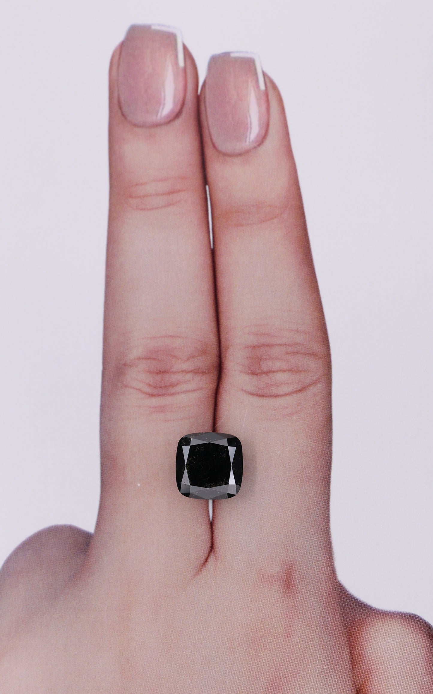 GIA 3.94 Carat Natural Fancy Black Cushion Diamond SE-9971GT