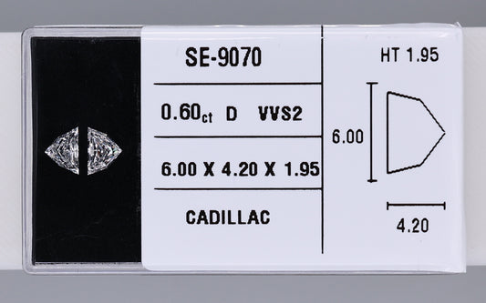 0.60 Carat Natural D VVS2 Trapezoid Diamond SE-9070