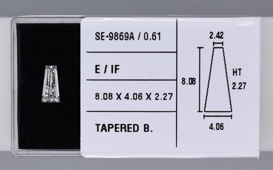 0.61 Carat Natural E IF Tapered baguette Diamond SE-9869A