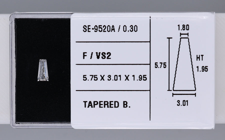 0.30 Carat Natural F VS2 Tapered baguette Diamond SE-9520A