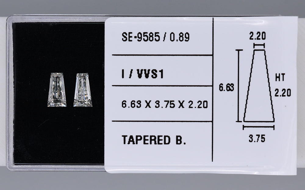 0.89 Carat Natural I VVS1 Tapered baguette Diamond SE-9585