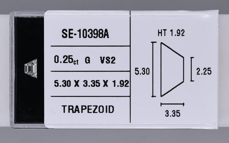 0.25 Carat Natural G VS2 Trapezoid Diamond SE-10398A