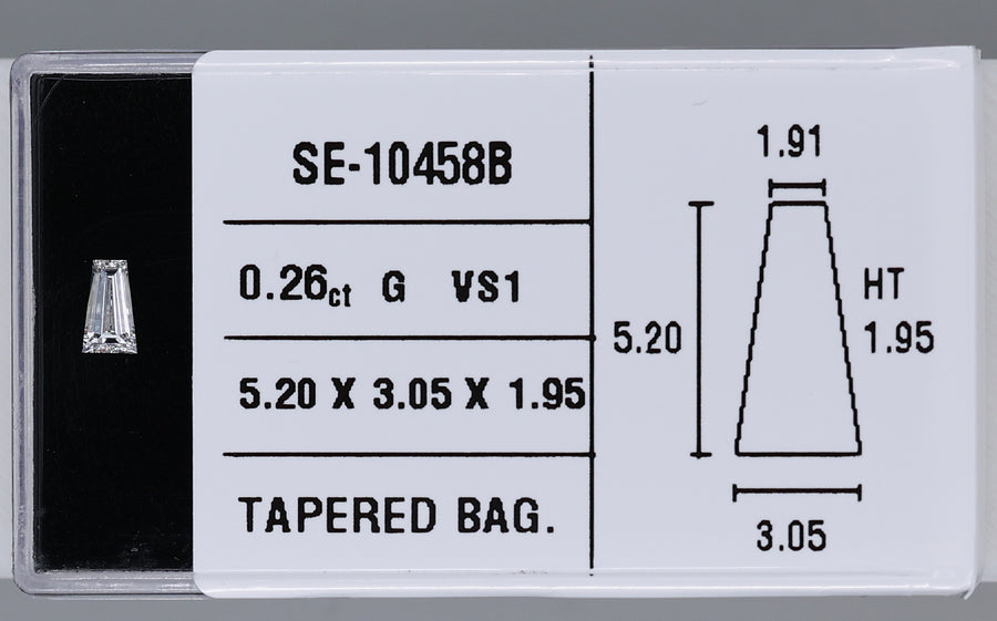 0.26 Carat Natural G VS1 Tapered baguette Diamond SE-10458B