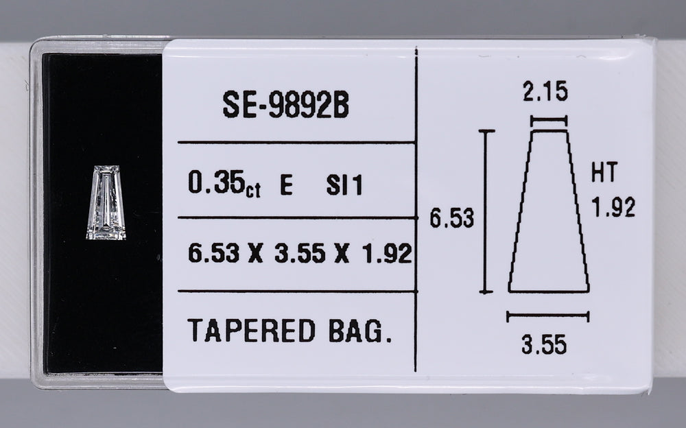 0.35 Carat Natural E SI1 Tapered baguette Diamond SE-9892B