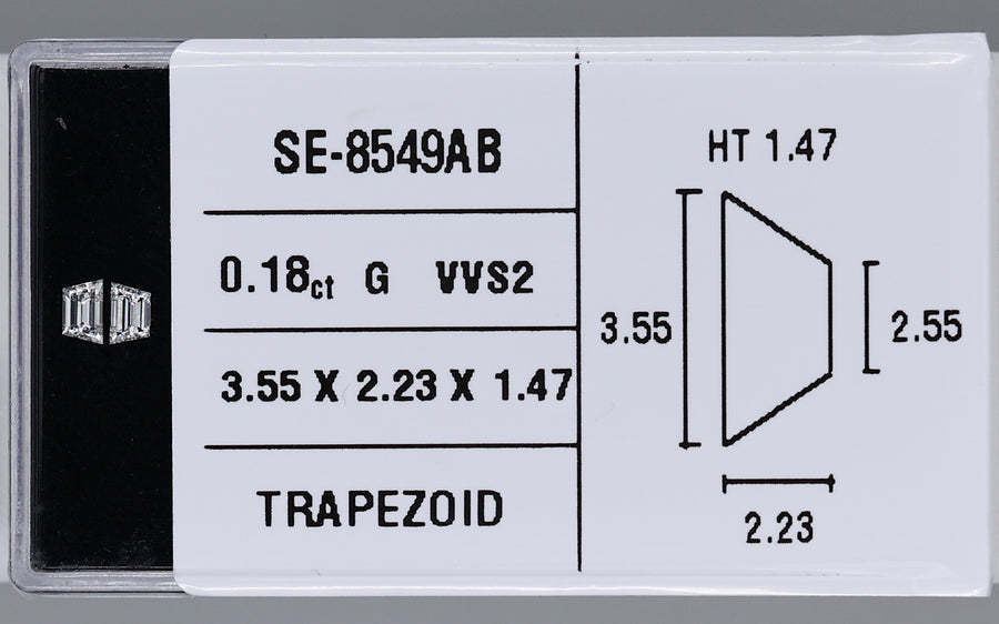0.18 Carat Natural G VVS2 Trapezoid Diamond SE-8549AB