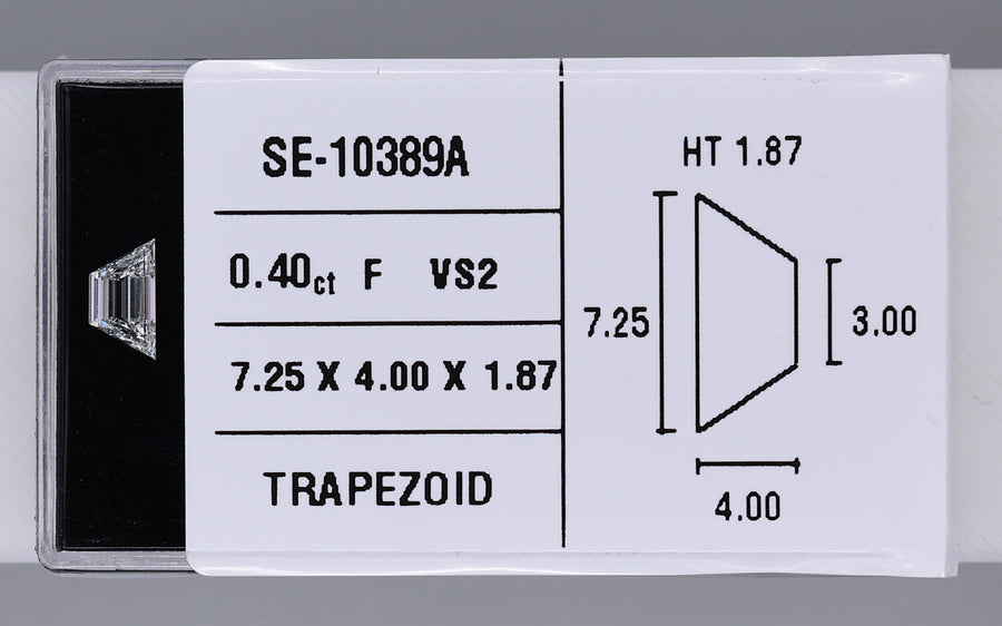 0.40 Carat Natural F VS2 Trapezoid Diamond SE-10389A