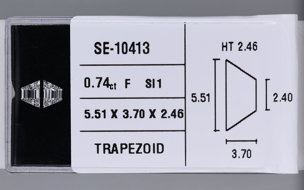 0.74 Carat Natural F SI1 Trapezoid Diamond SE-10413