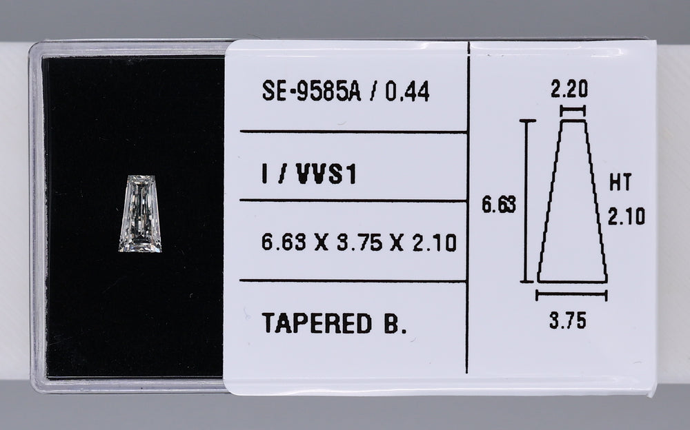 0.44 Carat Natural I VVS1 Tapered baguette Diamond SE-9585A