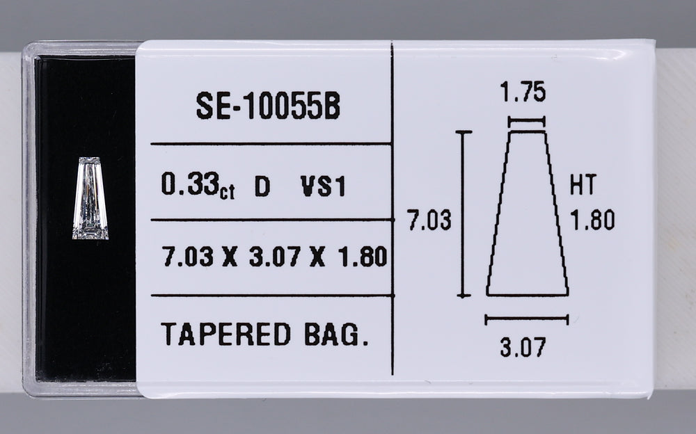 0.33 Carat Natural D VS1 Tapered baguette Diamond SE-10055B