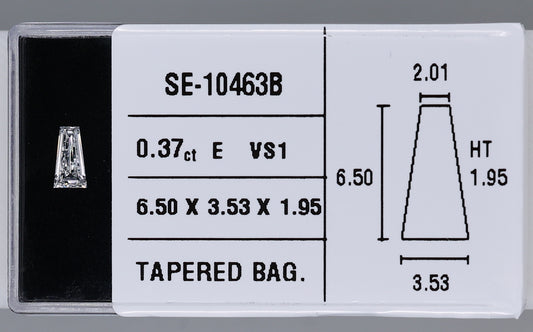0.37 Carat Natural E VS1 Tapered baguette Diamond SE-10463B