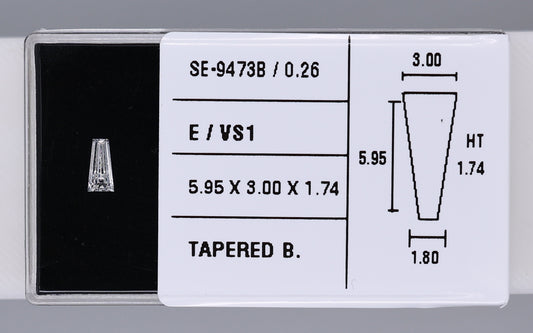 0.26 Carat Natural E VS1 Tapered baguette Diamond SE-9473B