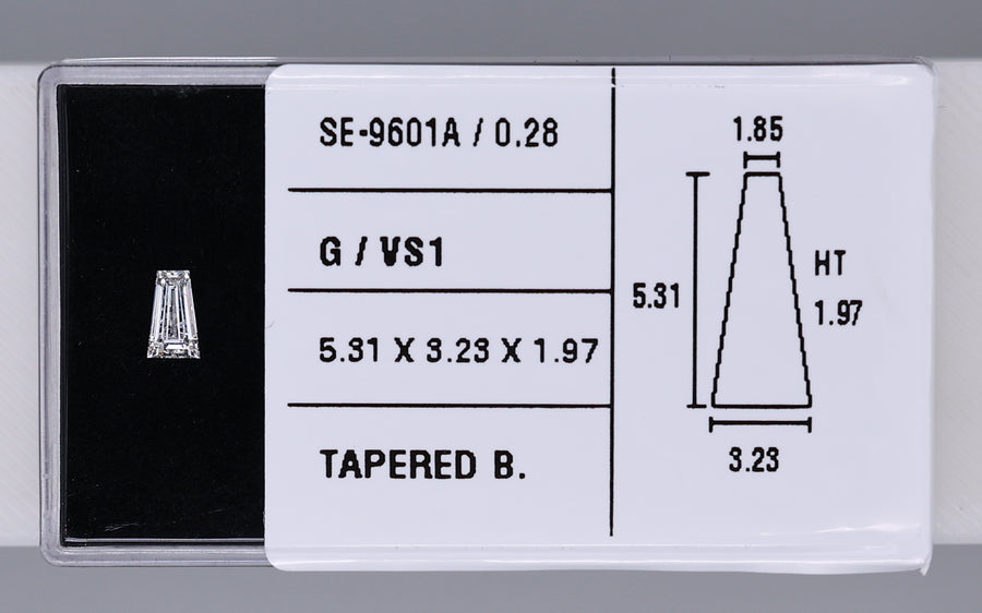 0.28 Carat Natural G VS1 Tapered baguette Diamond SE-9601A