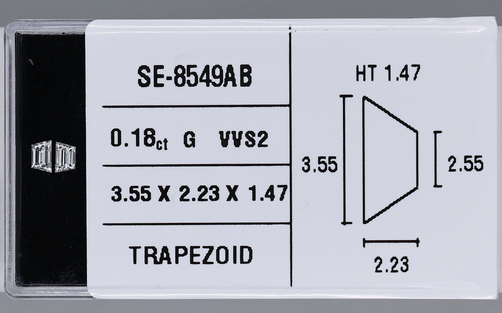 0.18 Carat Natural G VVS2 Trapezoid Diamond SE-8549AB