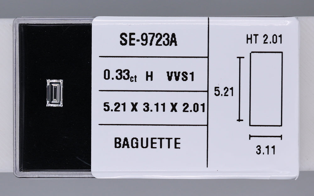 0.33 Carat Natural H VVS1 Baguette Diamond SE-9723A