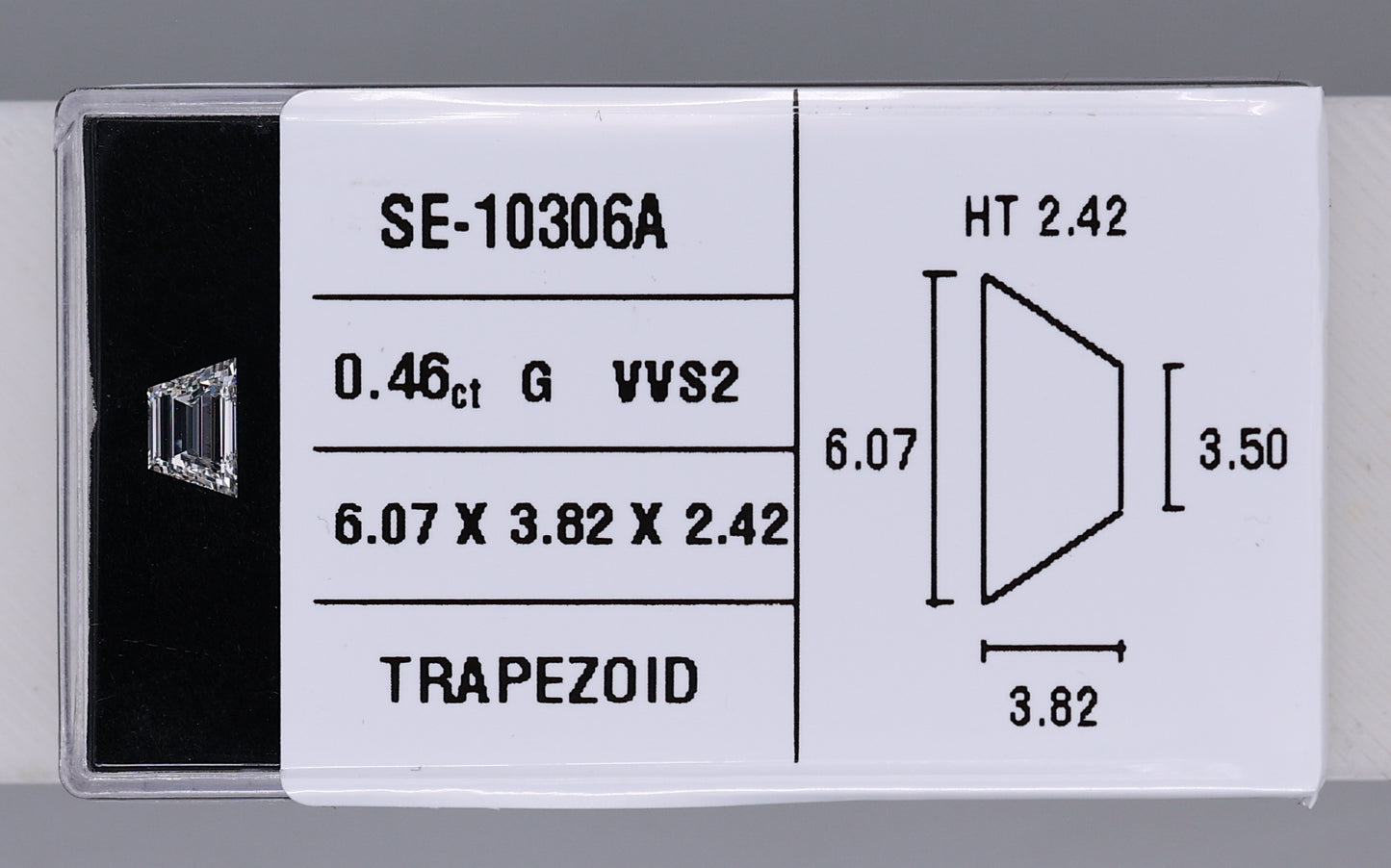 0.46 Carat Natural G VVS2 Trapezoid Diamond SE-10306A