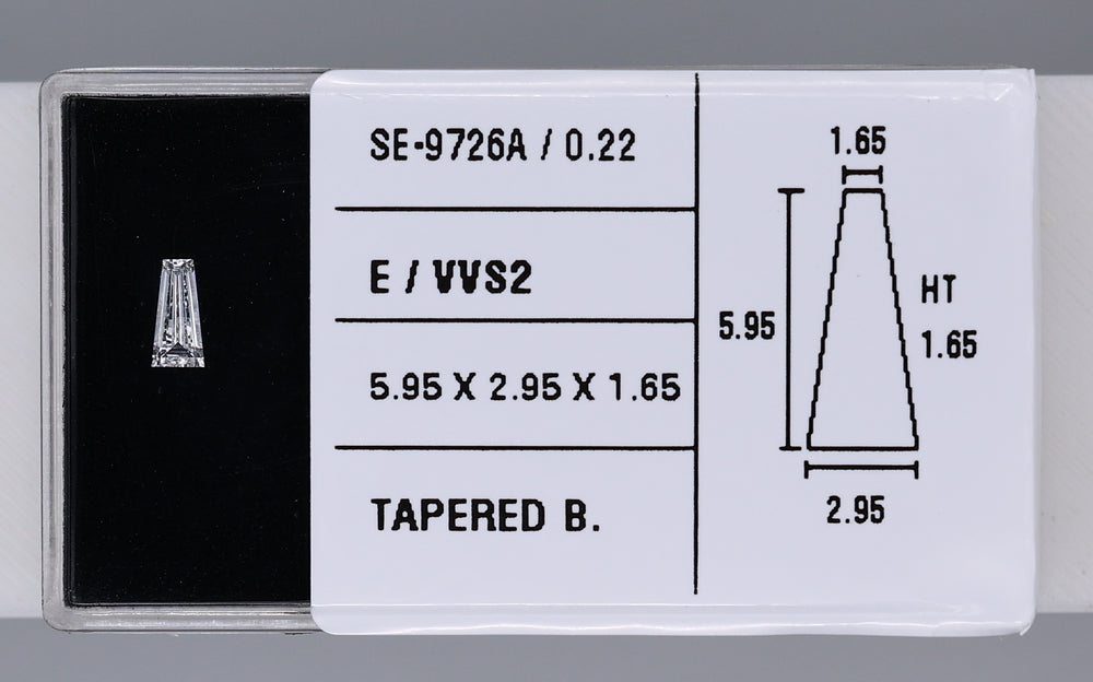 0.22 Carat Natural E VVS2 Tapered baguette Diamond SE-9726AA