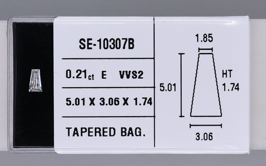 0.21 Carat Natural E VVS2 Tapered baguette Diamond SE-10307B