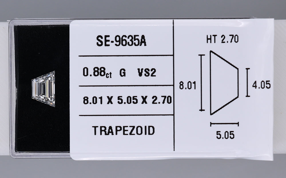 0.88 Carat Natural G VS2 Trapezoid Diamond SE-9635A