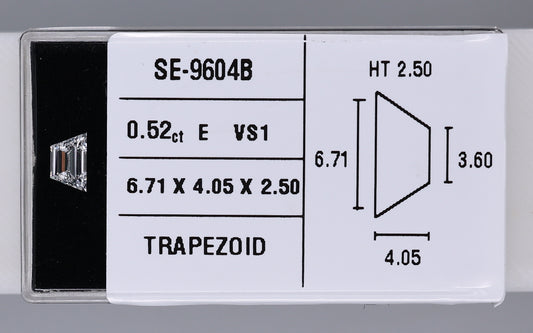 0.52 Carat Natural E VS1 Trapezoid Diamond SE-9604B