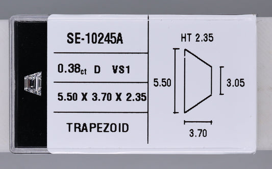 0.38 Carat Natural D VS1 Trapezoid Diamond SE-10245A