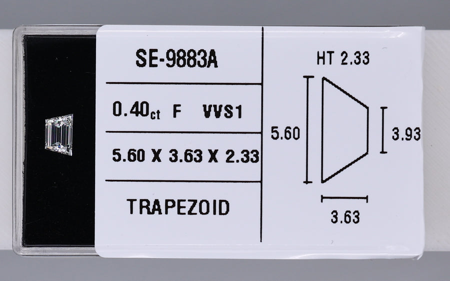 0.40 Carat Natural F VVS1 Trapezoid Diamond SE-9883A
