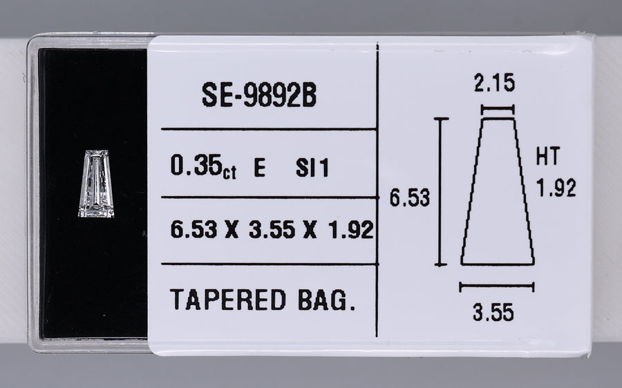 0.35 Carat Natural E SI1 Tapered baguette Diamond SE-9892B