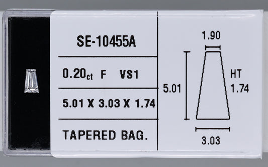 0.20 Carat Natural F VS1 Tapered baguette Diamond SE-10455A